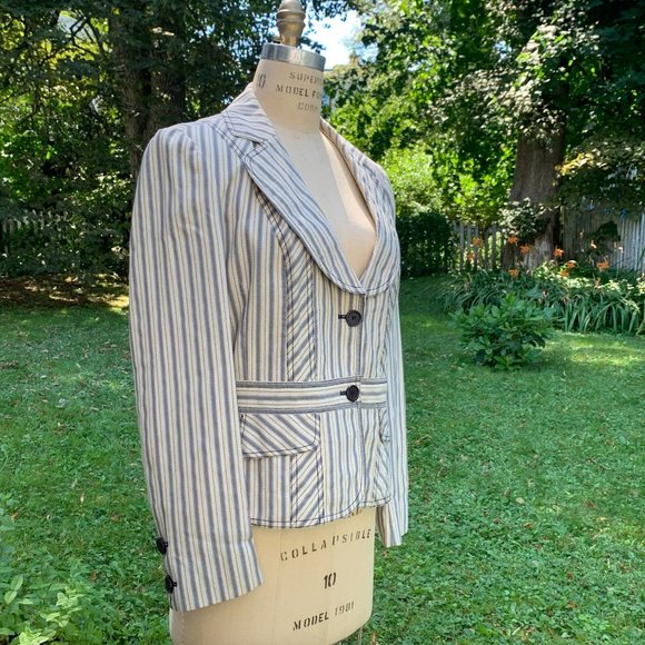 Bianca Nygard  Cream/Grey StripedJacket - Picture 1 of 16